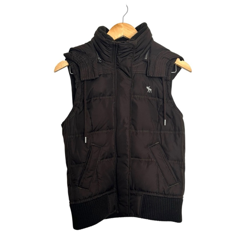 ABERCROMBIE & FITCH y2K Brown Quilted Sleeveless Puffer Vest Size Large - Picture 7 of 12